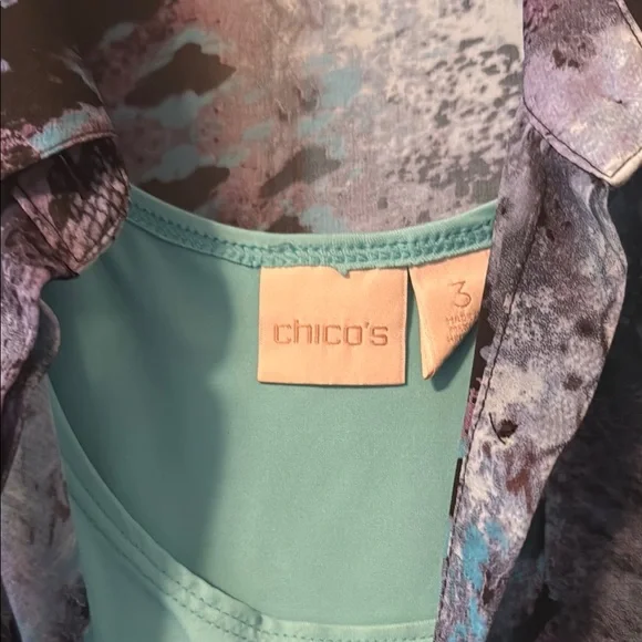 CAbi Blue and Black Blouse with Abstract Pattern - Picture 3 of 6